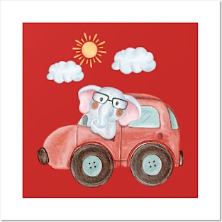 Baby Elephant Car Posters and Art